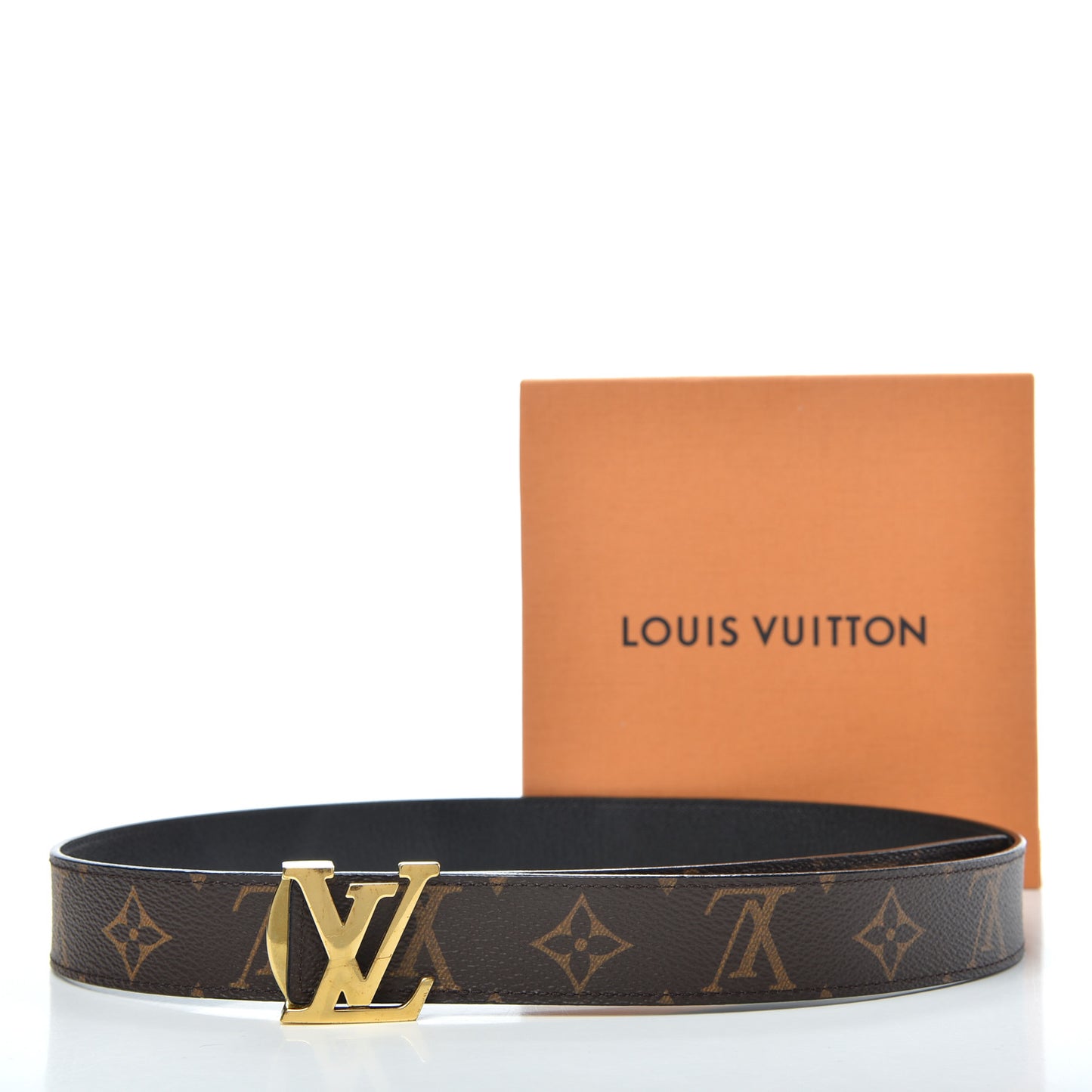 Calfskin Monogram 30mm LV Initiales Reversible Belt 80 32 Black