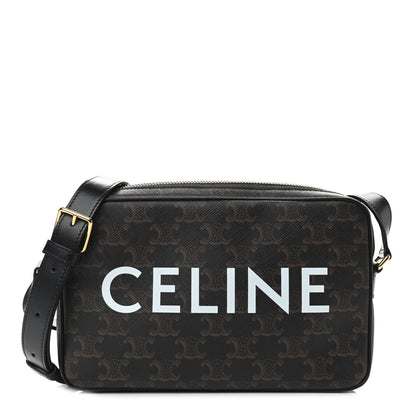 Celine Triomphe Canvas Medium Messenger Bag Black 1 of 9