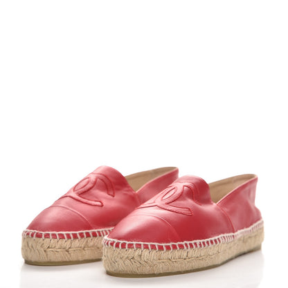 Chanel Lambskin CC Espadrilles 39 Red 3 of 10