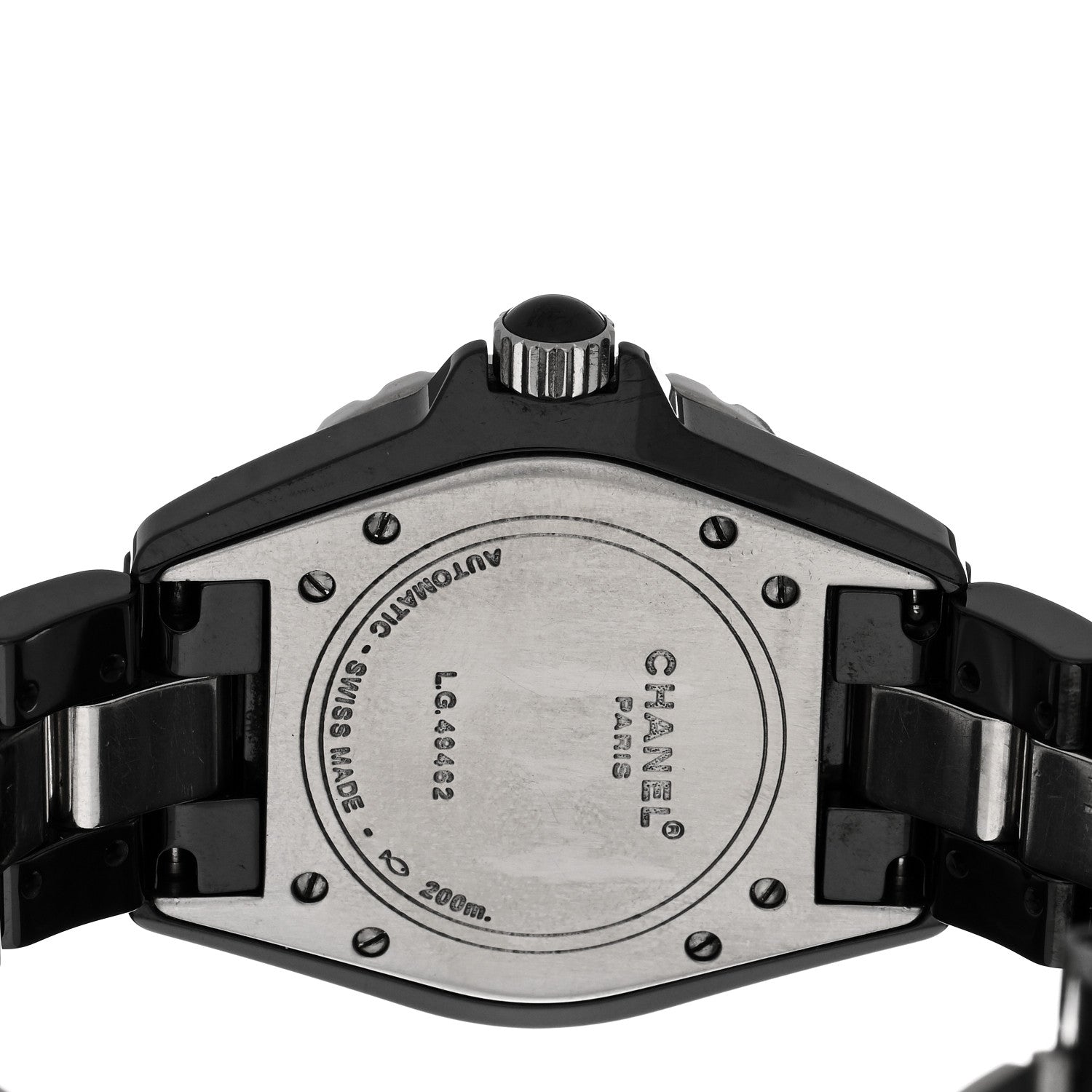 Chanel Stainless Steel Ceramic Diamond Pave Bezel 38mm J12 Automatic Watch Black 4 of 5