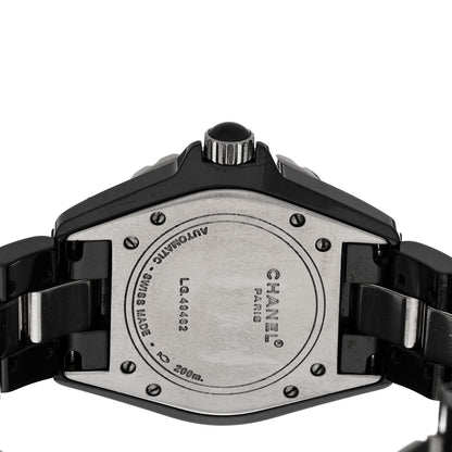Chanel Stainless Steel Ceramic Diamond Pave Bezel 38mm J12 Automatic Watch Black 4 of 5