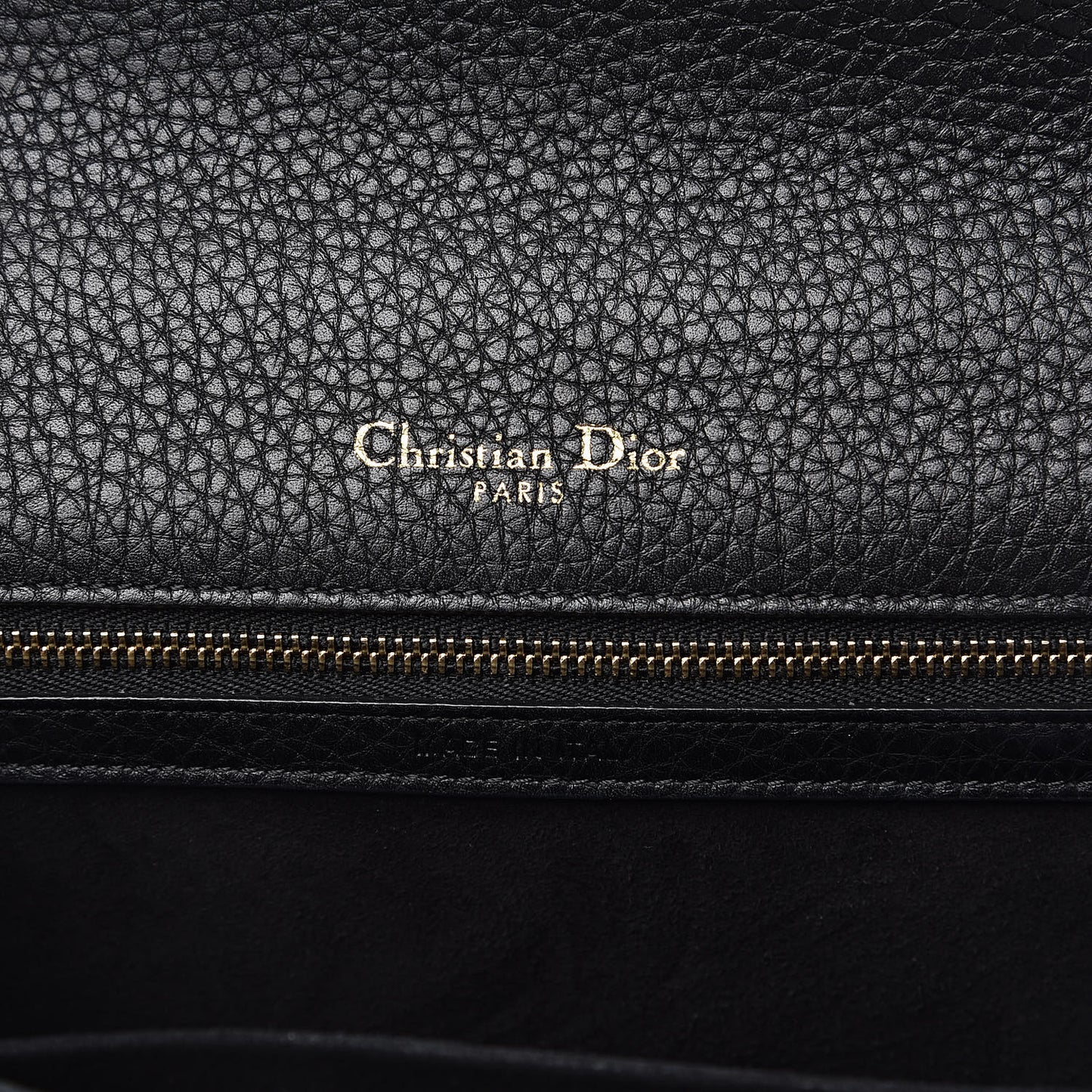 Grained Calfskin Small Diorama Flap Bag Black
