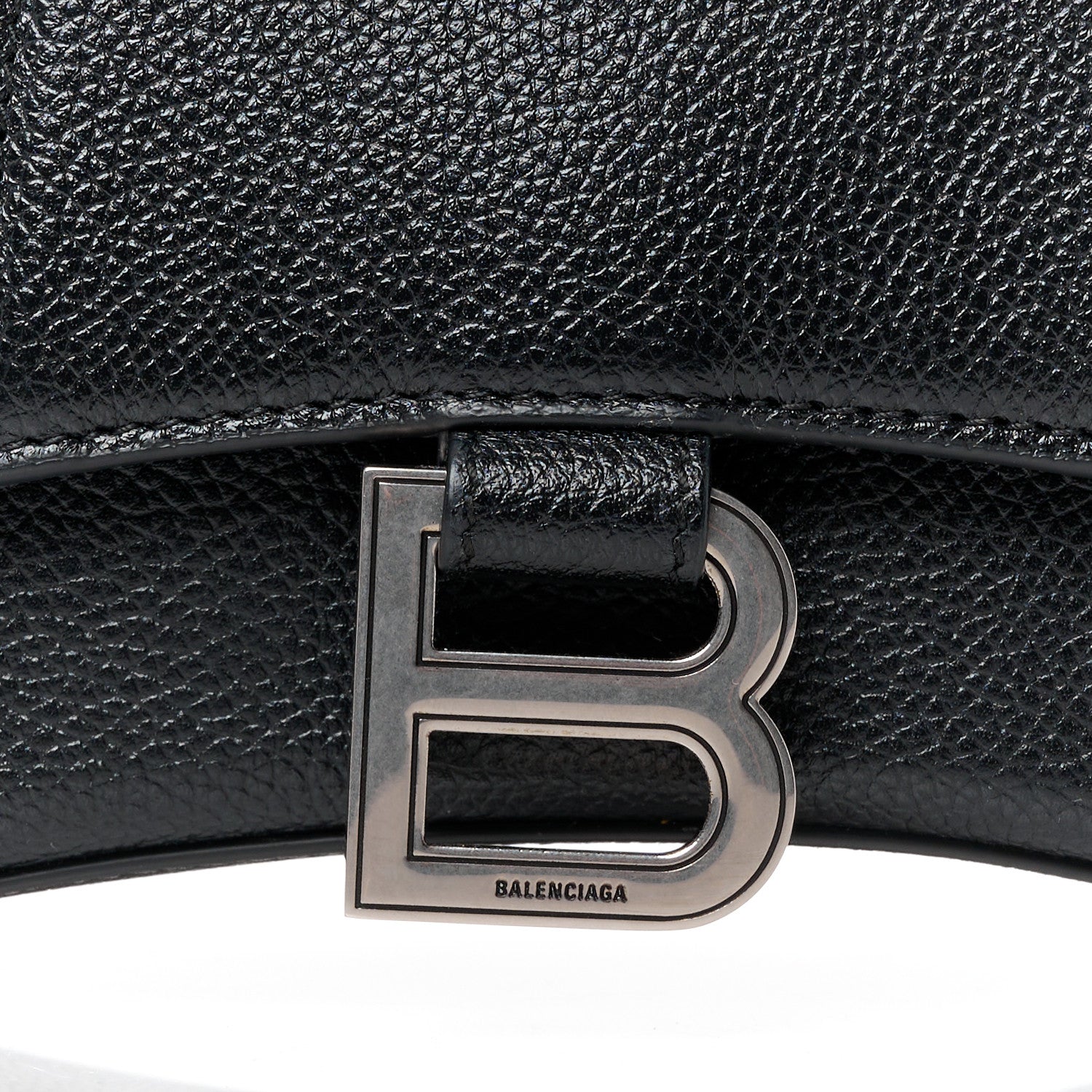 Balenciaga Grained Calfskin Hourglass Top Handle Bag XS Black 7 of 10