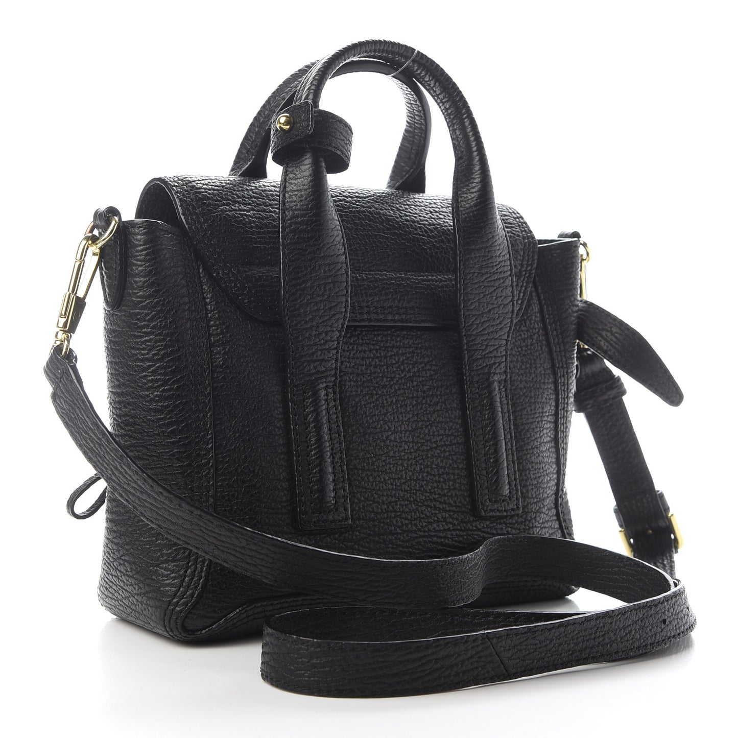 Textured Calfskin Mini Pashli Satchel Black