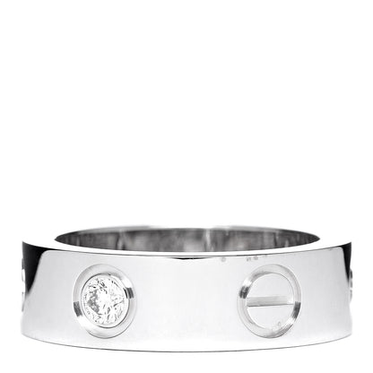 Cartier 18K White Gold 3 Diamond 5.5mm LOVE Ring 48 4.5 3 of 7