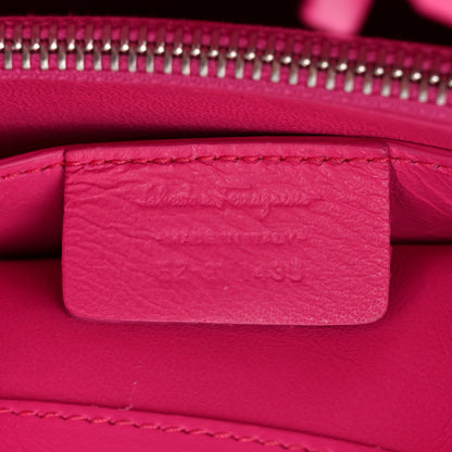 Salvatore Ferragamo Calfskin Intreccio Trifolio Shoulder Bag Hot Pink 7 of 11