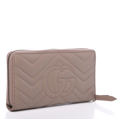 Gucci Calfskin Matelasse GG Marmont Zip Around Wallet Porcelain Rose 2 of 10