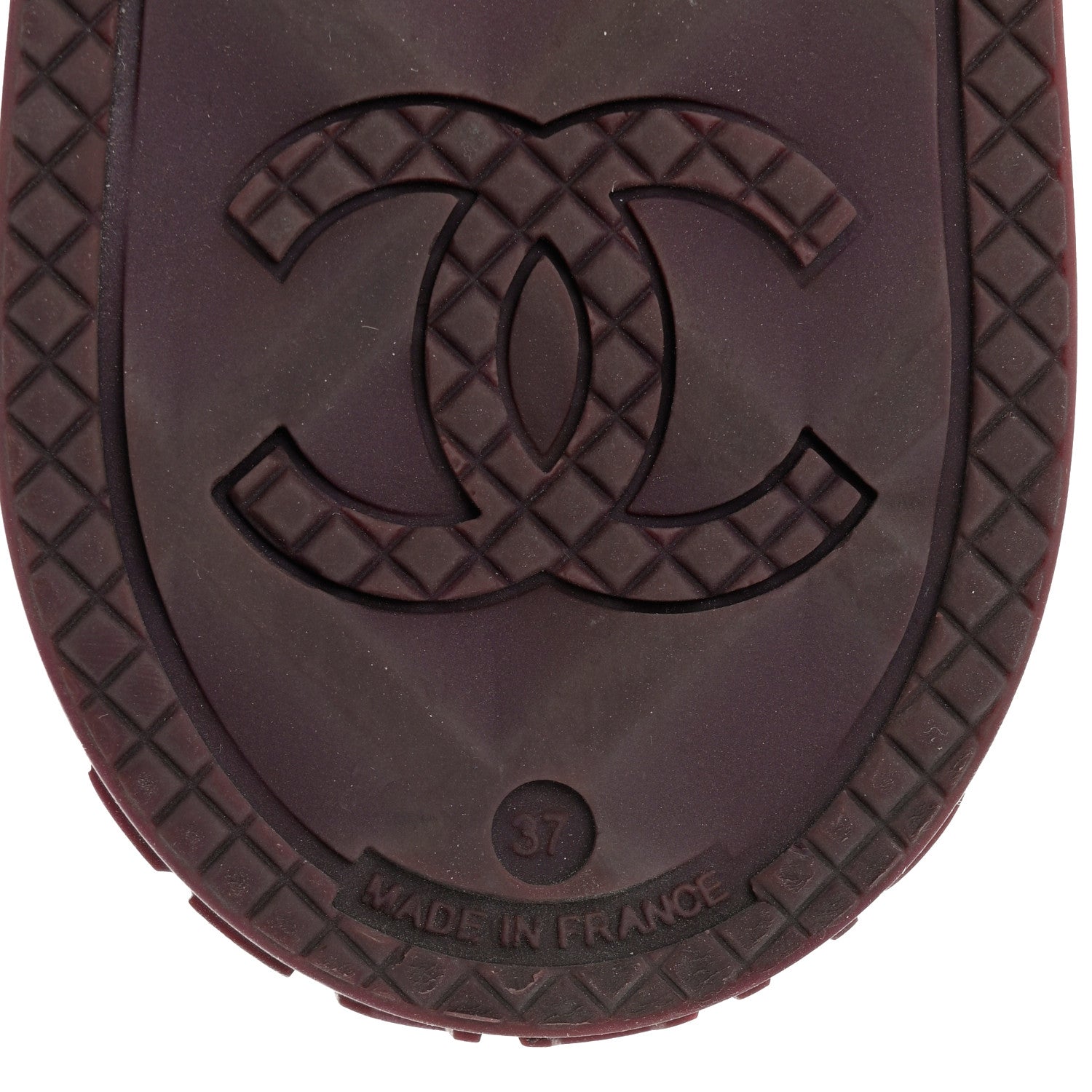 Chanel Caoutchouk CC High Boots 37 Dark Purple 7 of 7