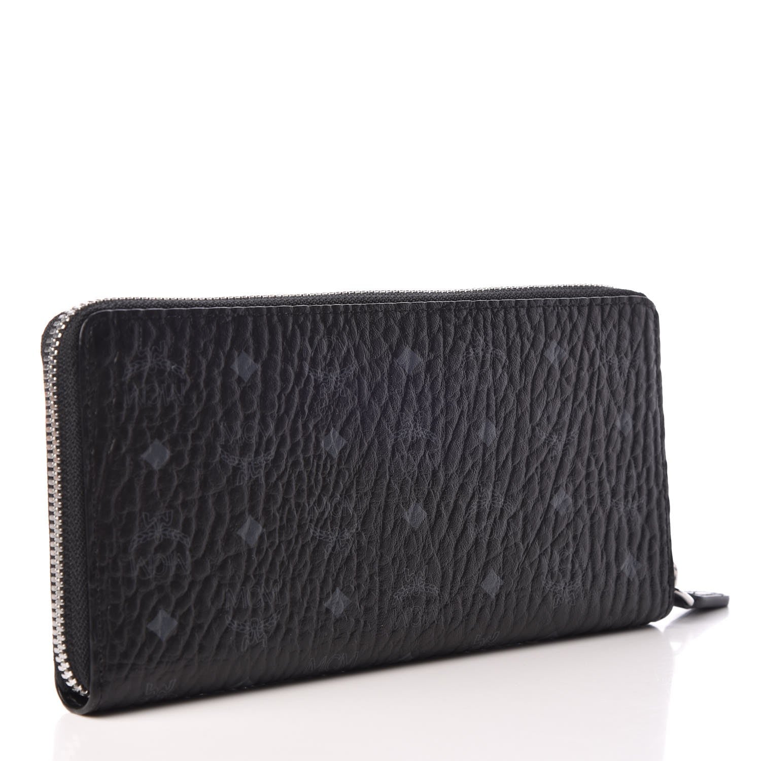 MCM Visetos Large Zip Around Wallet Black 3 of 8