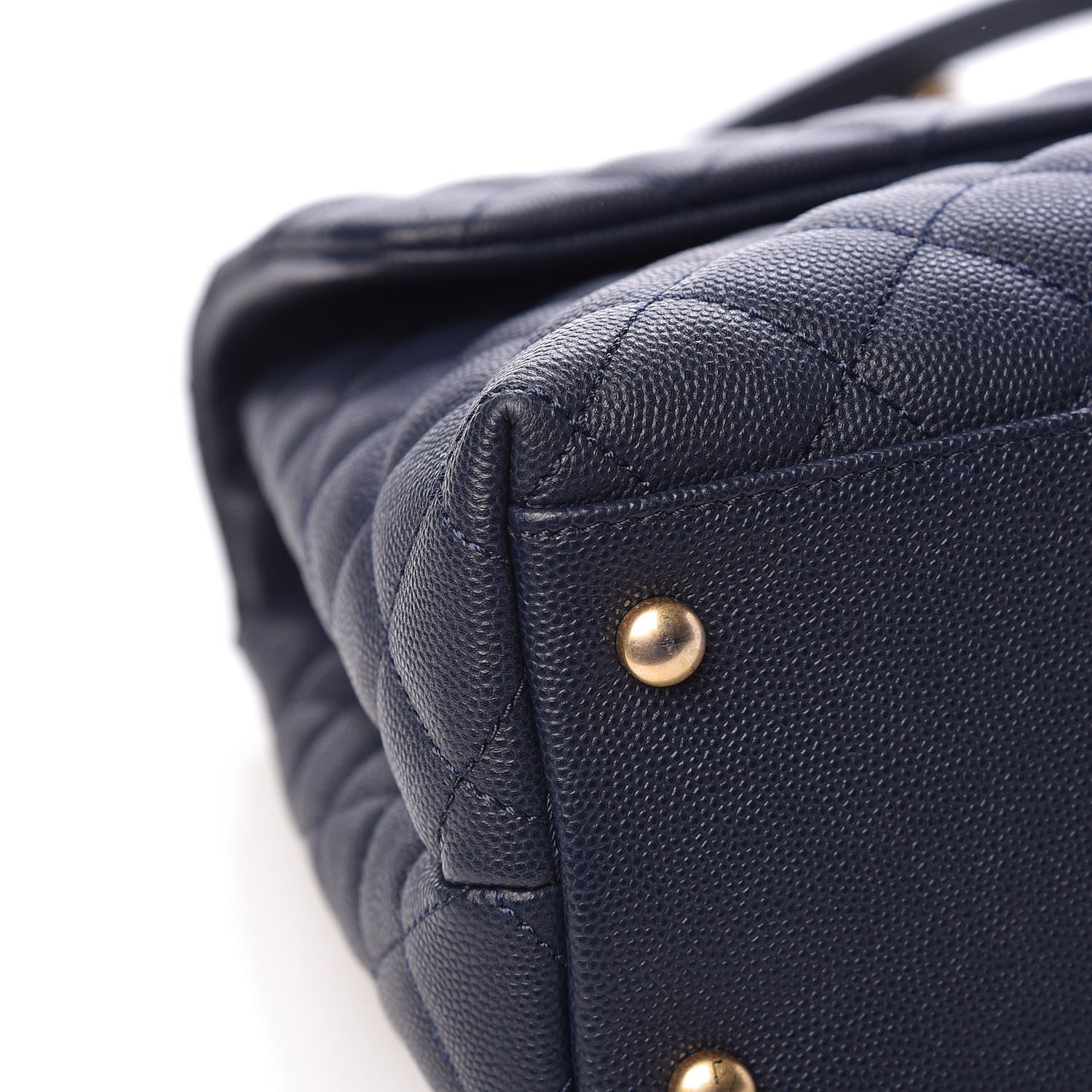 Chanel Caviar Quilted Medium Coco Handle Flap Navy Blue 10 of 13