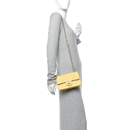 Chanel Lambskin Quilted Mini Rectangular Flap Yellow Blue 2 of 11