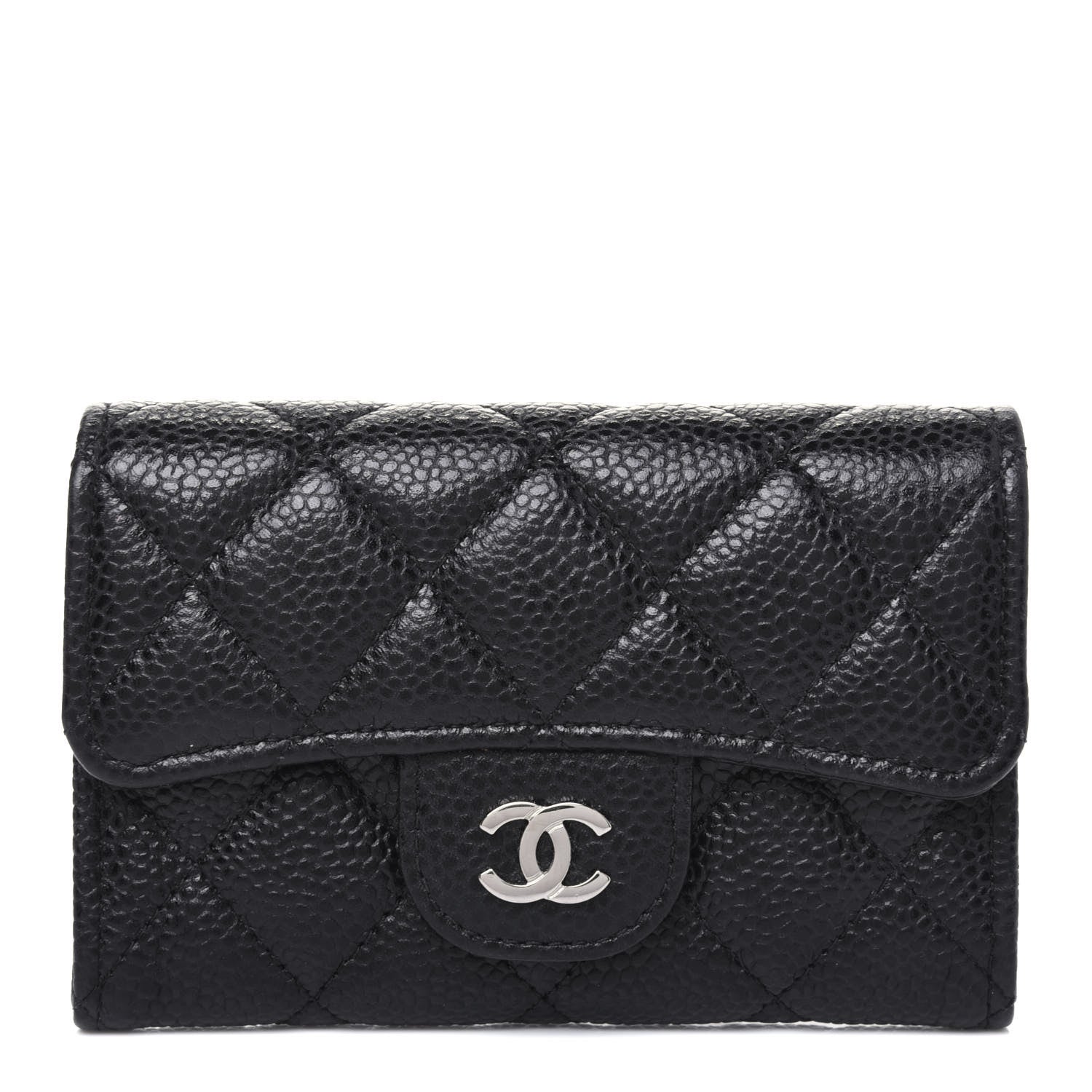 Chanel Caviar Quilted Flap Card Holder Wallet Black 1 of 13