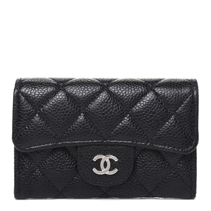 Chanel Caviar Quilted Flap Card Holder Wallet Black 1 of 13
