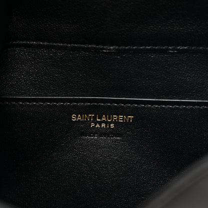 Saint Laurent Lambskin Small Cassandre Envelope Pouch Black 6 of 8