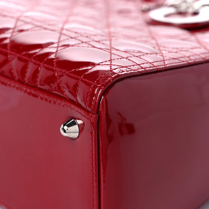 Christian Dior Patent Cannage Large Lady Dior Red 9 of 13
