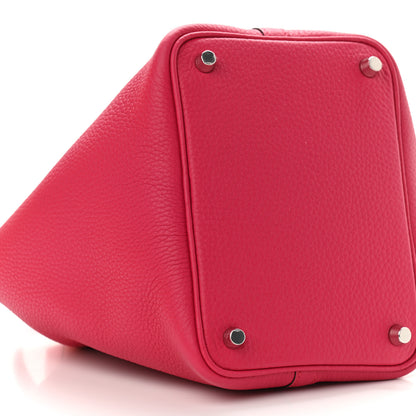 Hermes Taurillon Clemence Matte Alligator Picotin Lock Touch 18 PM Rose Mexico 9 of 12