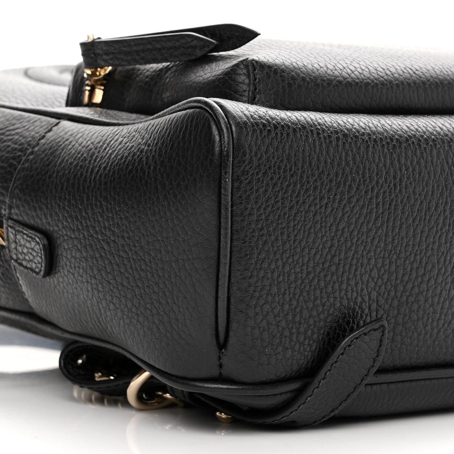 Pebbled Calfskin Soho Chain Backpack Black