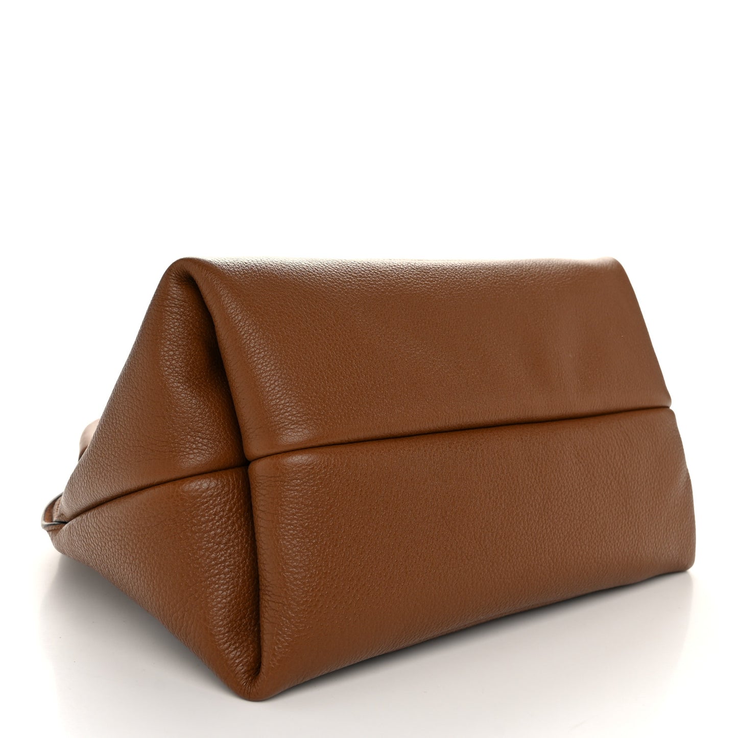 Grained Calfskin Softbit Maxi Shoulder Bag Brown
