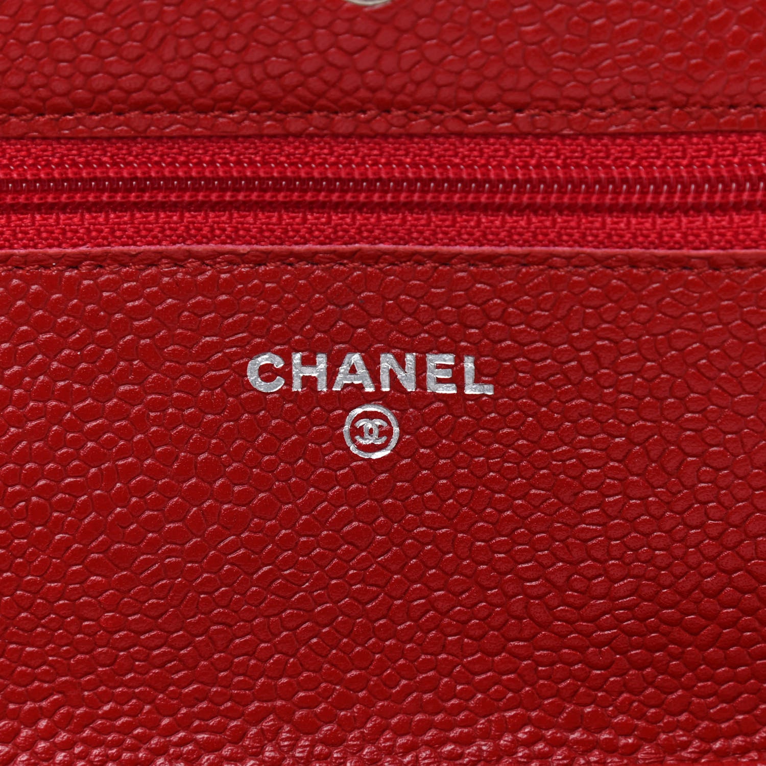Chanel Caviar Quilted Wallet On Chain WOC Red 6 of 10