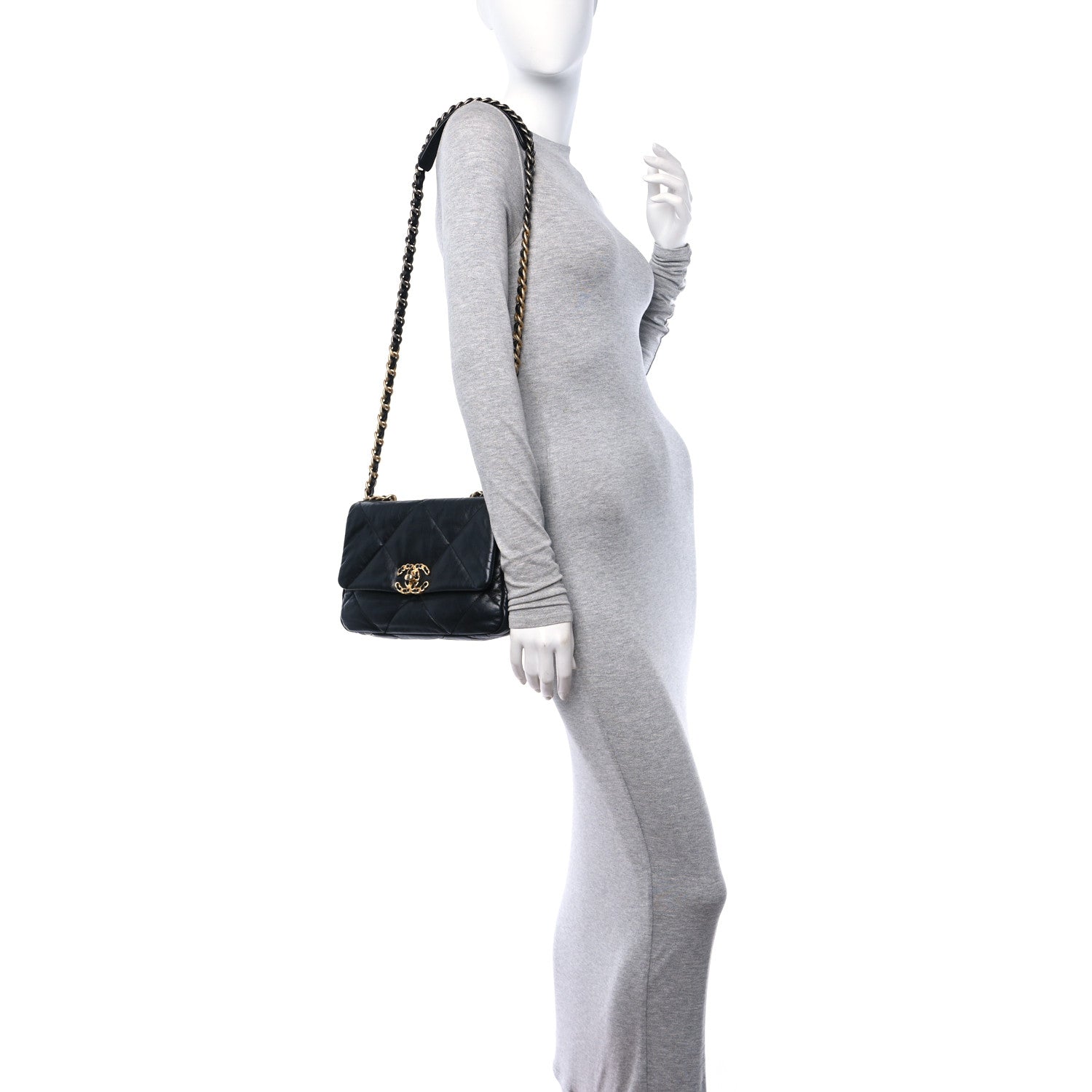 Chanel Goatskin Quilted Medium Chanel 19 Flap Black 2 of 10