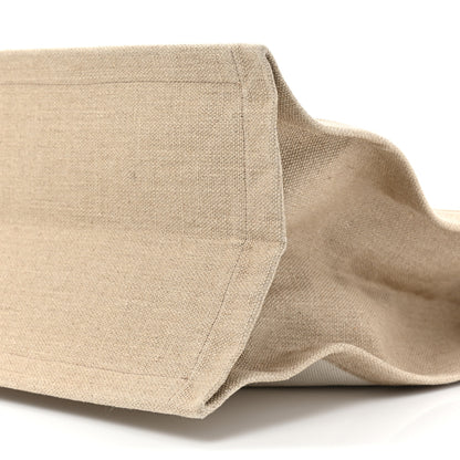 Saint Laurent Linen Calfskin Rive Gauche Tote Optic White 8 of 12
