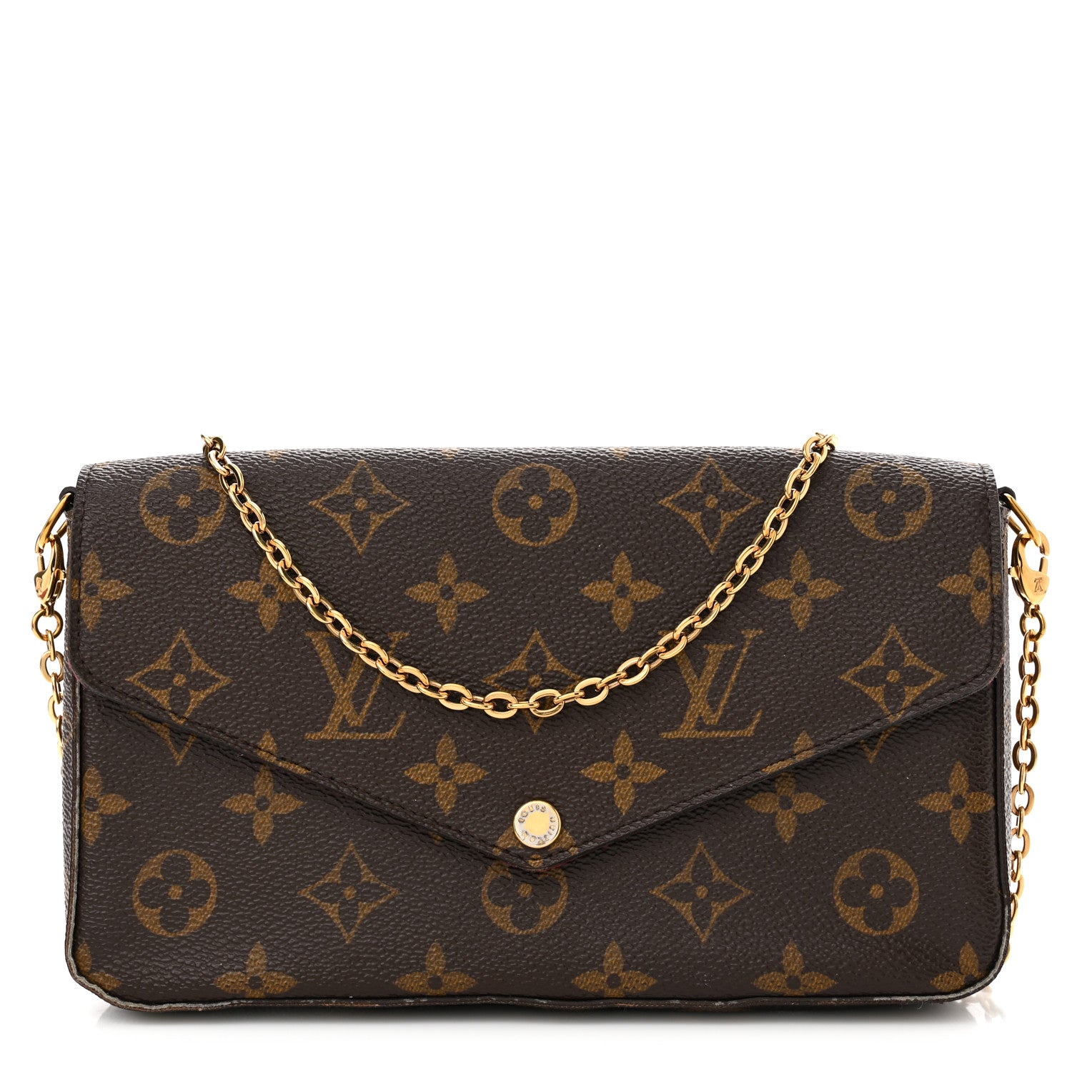 Louis Vuitton Monogram Pochette Felicie Chain Wallet Fuchsia 3 of 16