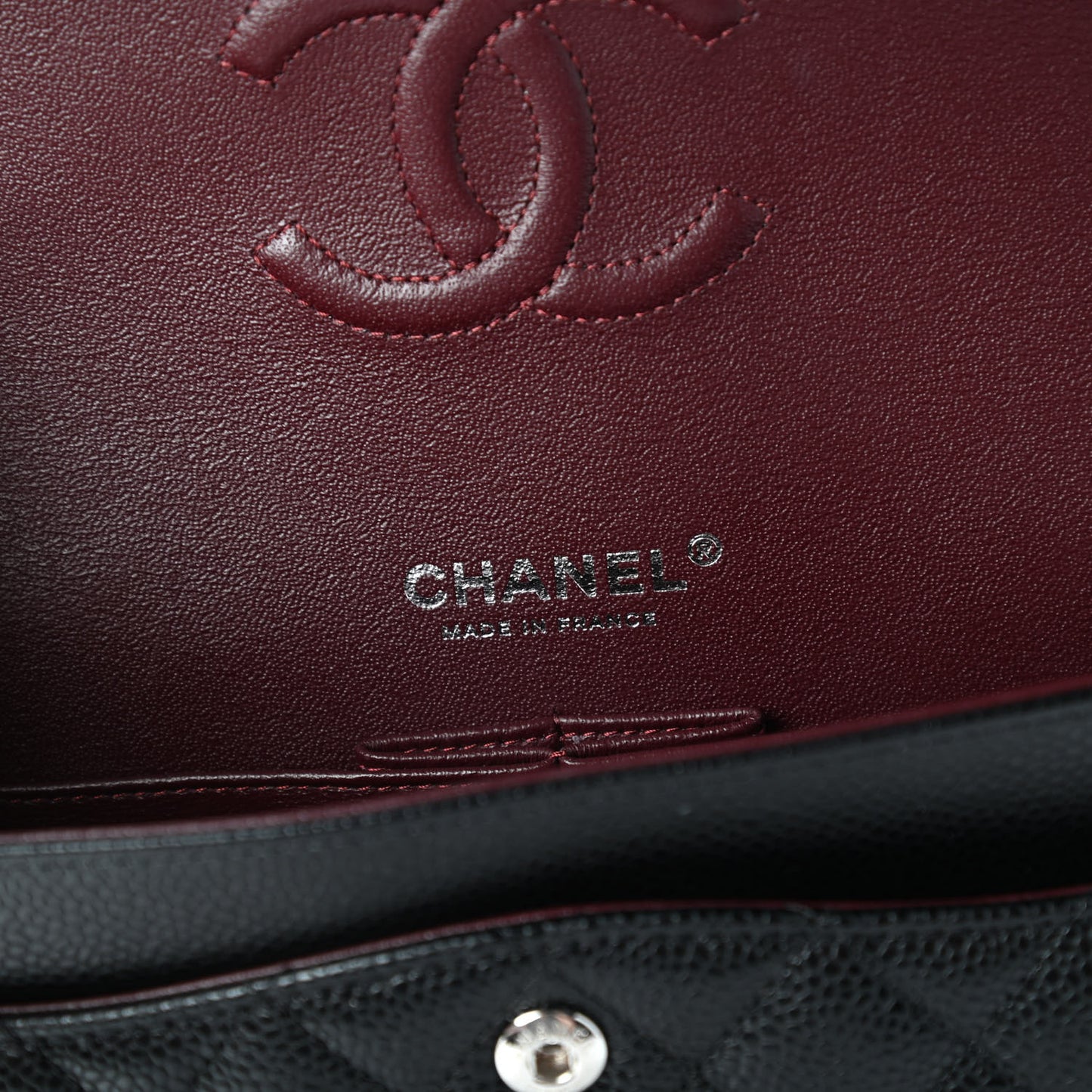 Caviar Quilted Small Double Flap Black