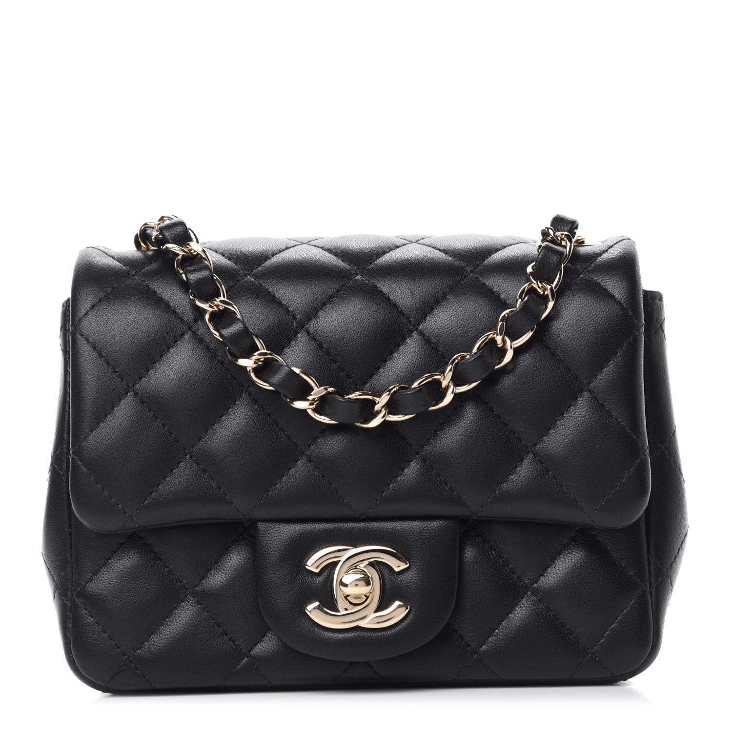 Chanel Lambskin Quilted Mini Square Flap Black 1 of 11