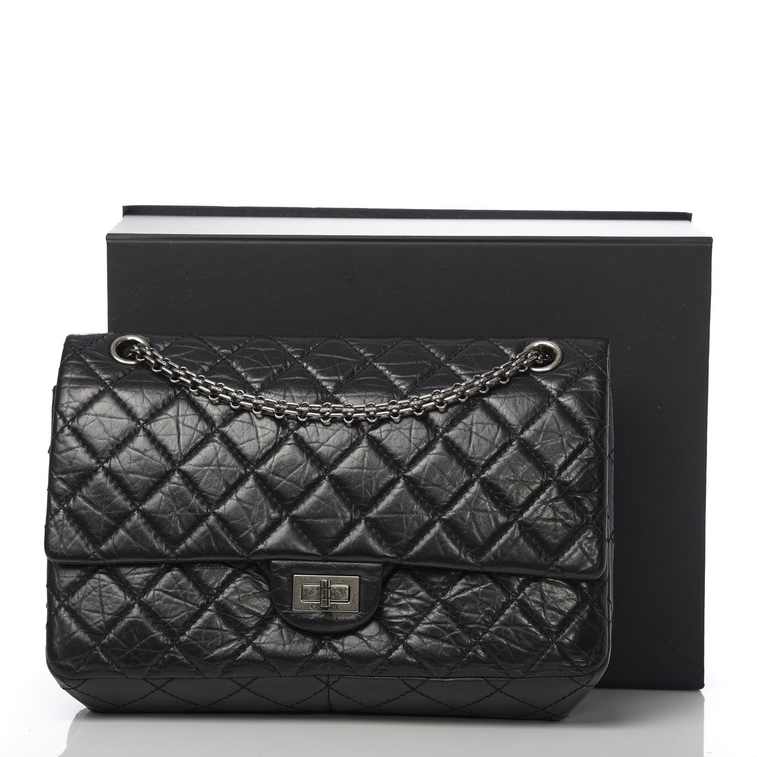 Chanel Aged Calfskin Quilted 2.55 Reissue 226 Flap Black 12 of 12