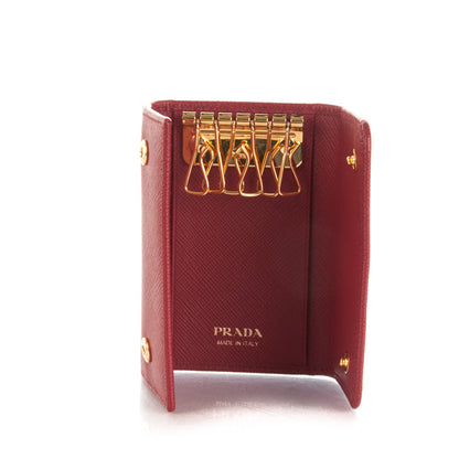 Prada Saffiano Metal 6 Key Holder Fuoco 5 of 6