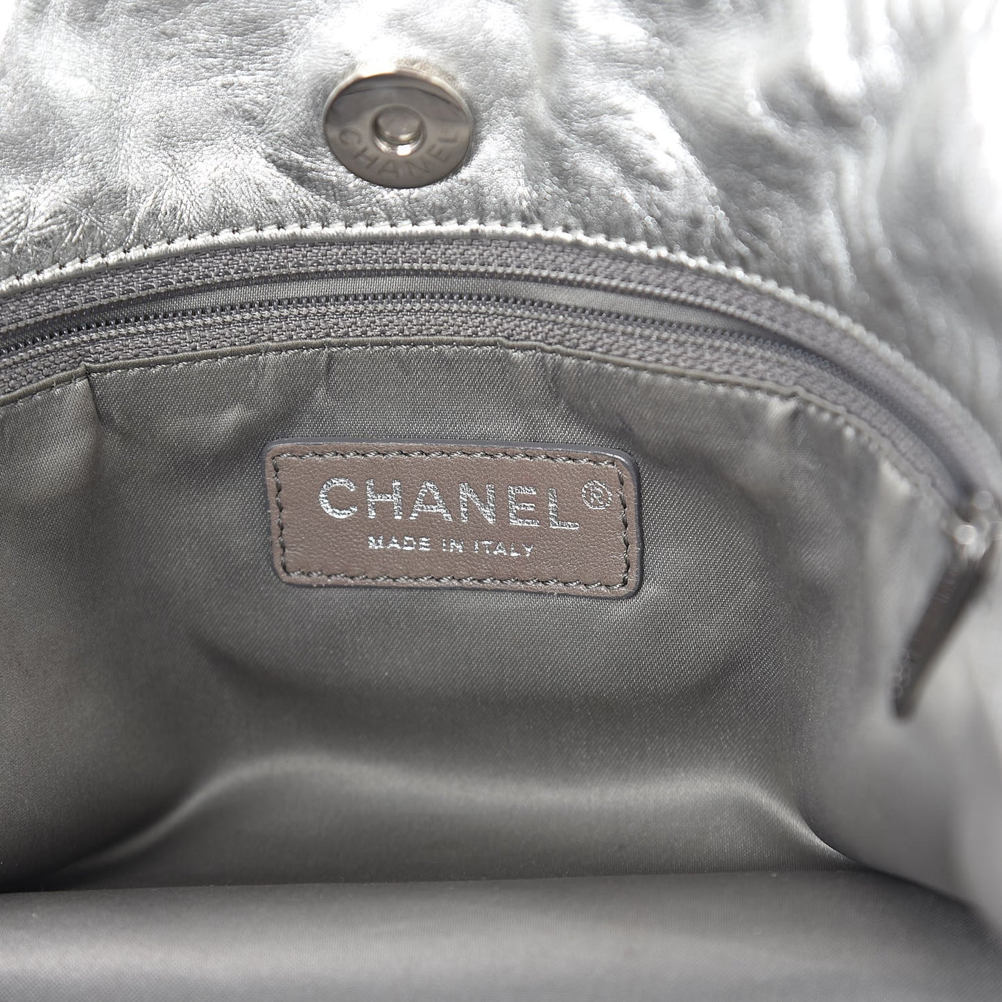 Metallic Perforated Lambskin Hollywood Hobo Silver