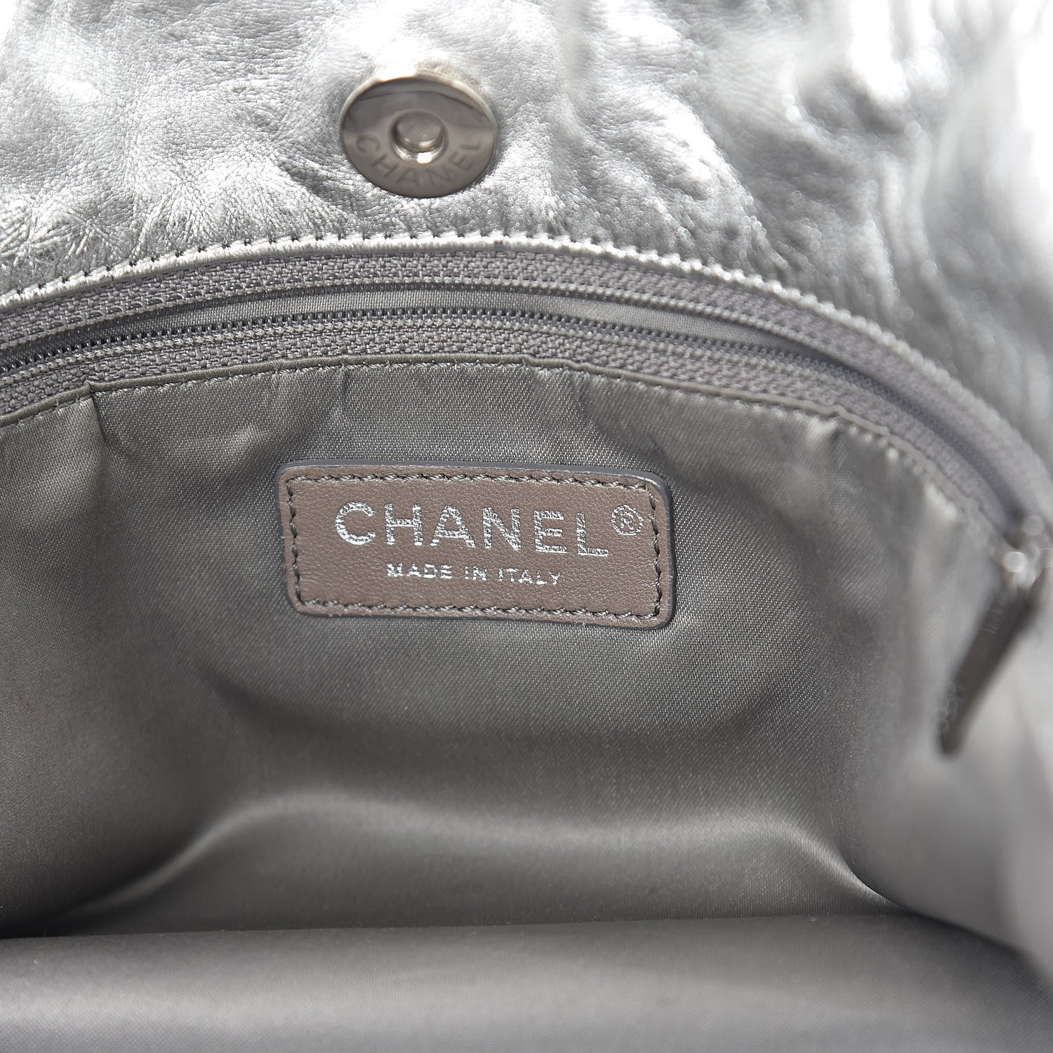 Chanel Metallic Perforated Lambskin Hollywood Hobo Silver 6 of 10