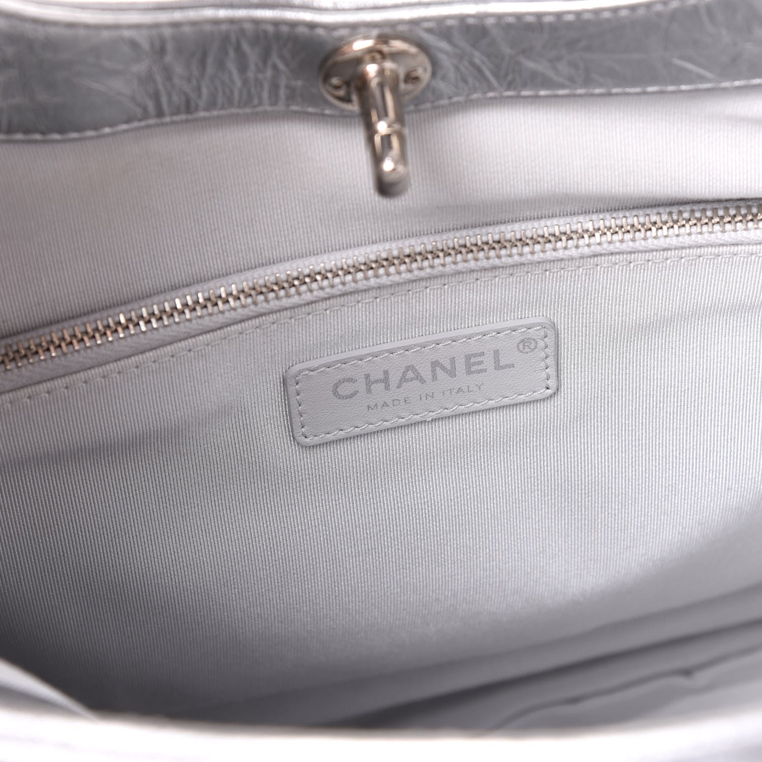 Chanel Metallic Crumpled Calfskin Small 31 Shopping Bag Silver 7 of 9