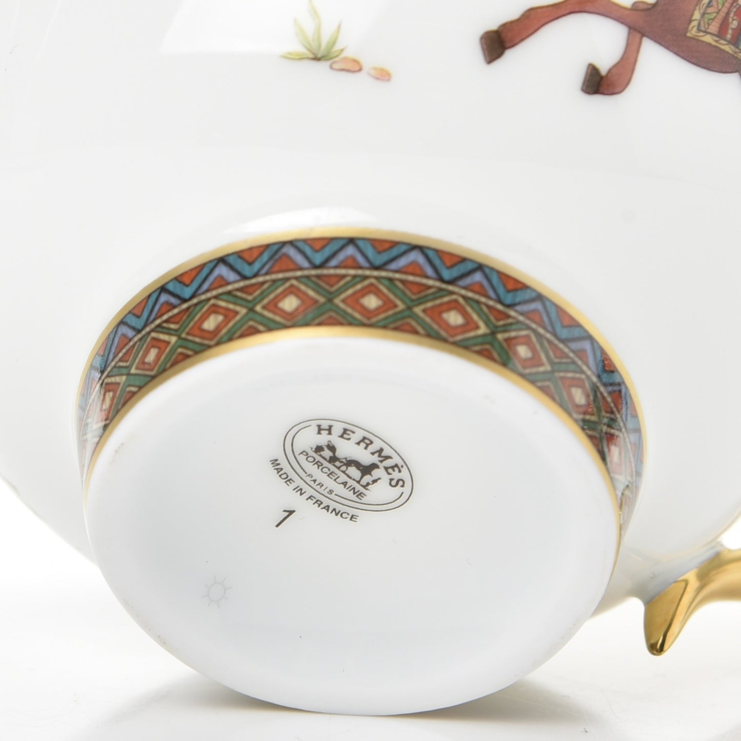Porcelain Cheval d'Orient Tea Cup and Saucer