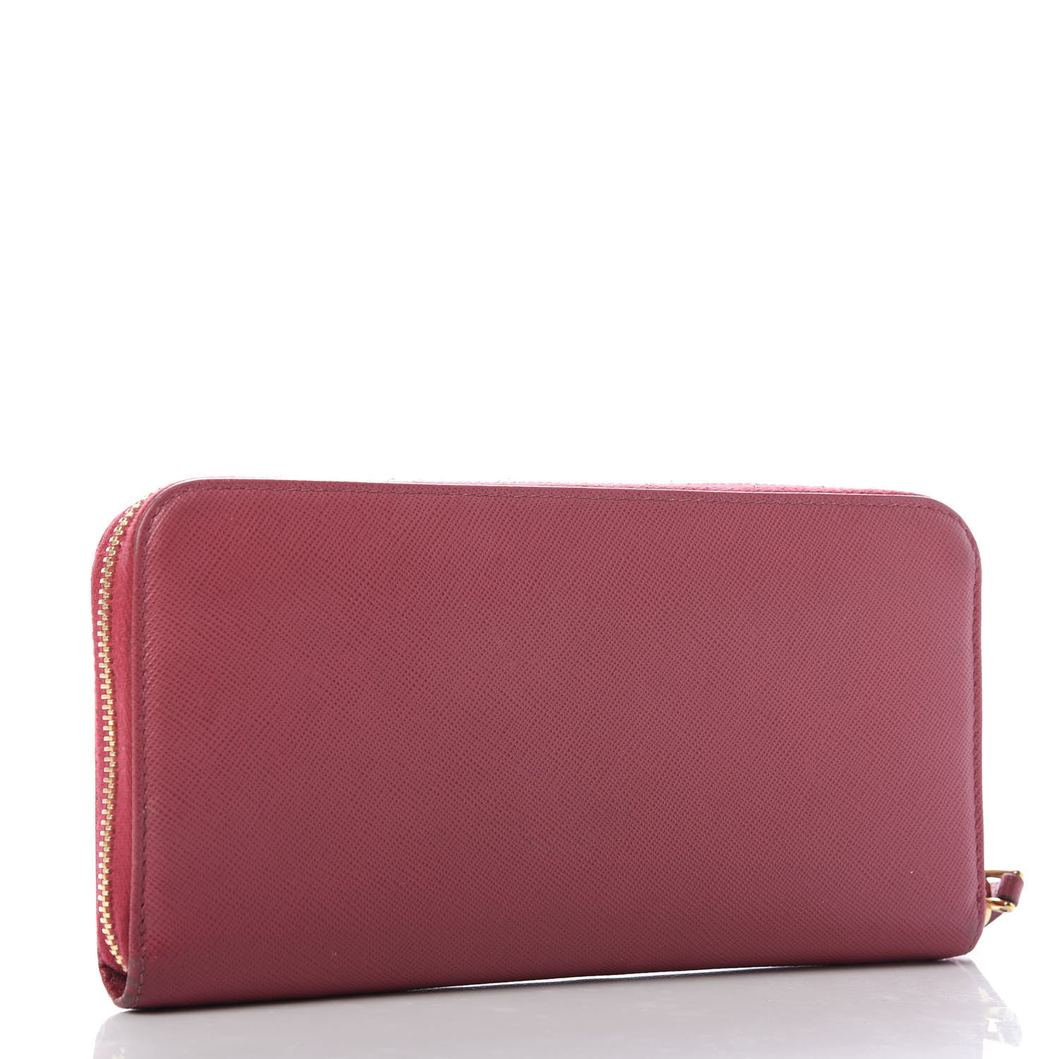 Prada Saffiano Zip Around Wallet Peonia 3 of 9