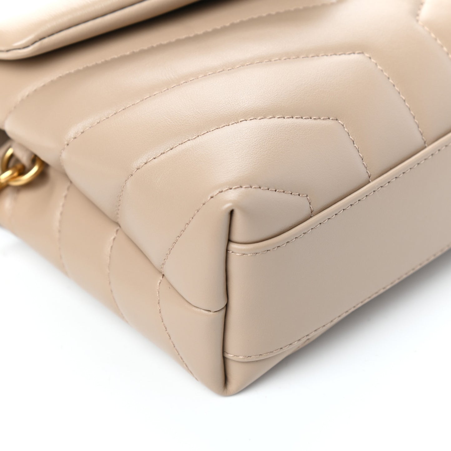 Calfskin Y Quilted Monogram Toy Loulou Crossbody Bag Dark Beige