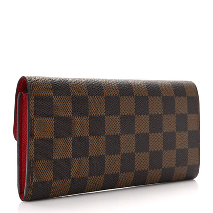 Louis Vuitton Damier Ebene Emilie Wallet Red 3 of 8