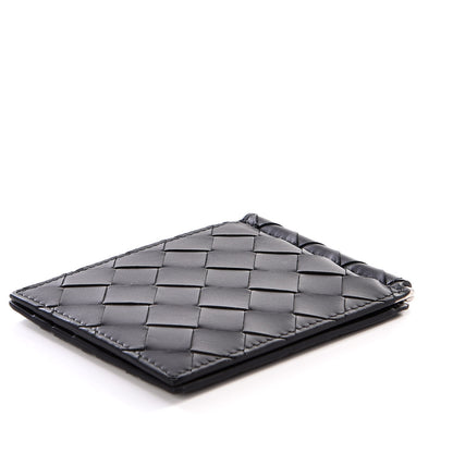 Bottega Veneta Nappa Maxi Intrecciato Bi-Fold Money Clip Wallet Black 3 of 9