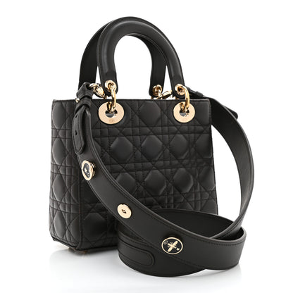 Christian Dior Lambskin Cannage Small Lucky Badges My Lady Dior Dark Grey 3 of 9