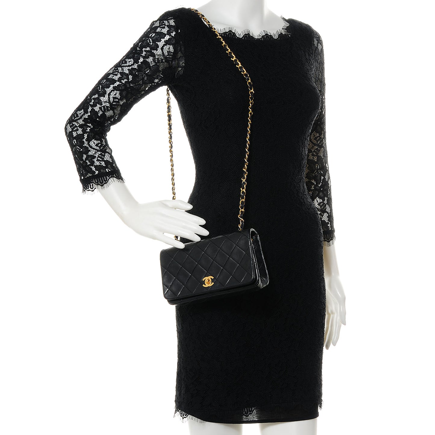 Lambskin Small Single Flap Bag Black