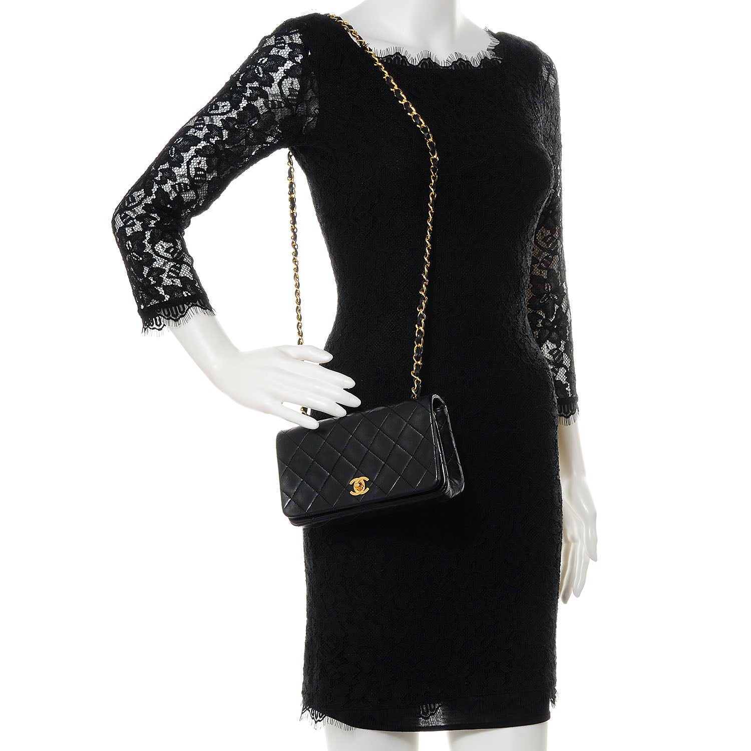 Chanel Lambskin Small Single Flap Bag Black 2 of 8