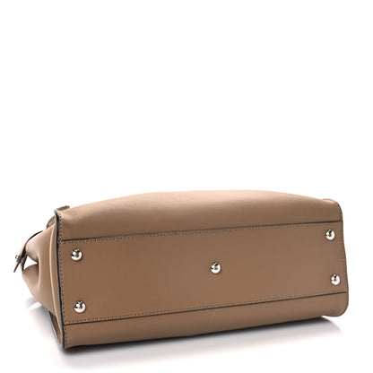 Fendi Vitello Seta Shiny Nappa Medium Peekaboo Iconic Satchel Cuoio Ardesia 3 of 7