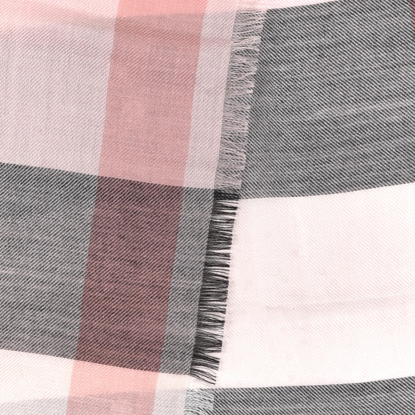Cashmere Giant Check Scarf Ash Rose
