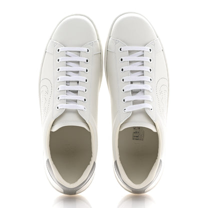 Gucci Calfskin Interlocking G Perforated Mens Ace Sneakers 9.5 White Grey Sky 2 of 10