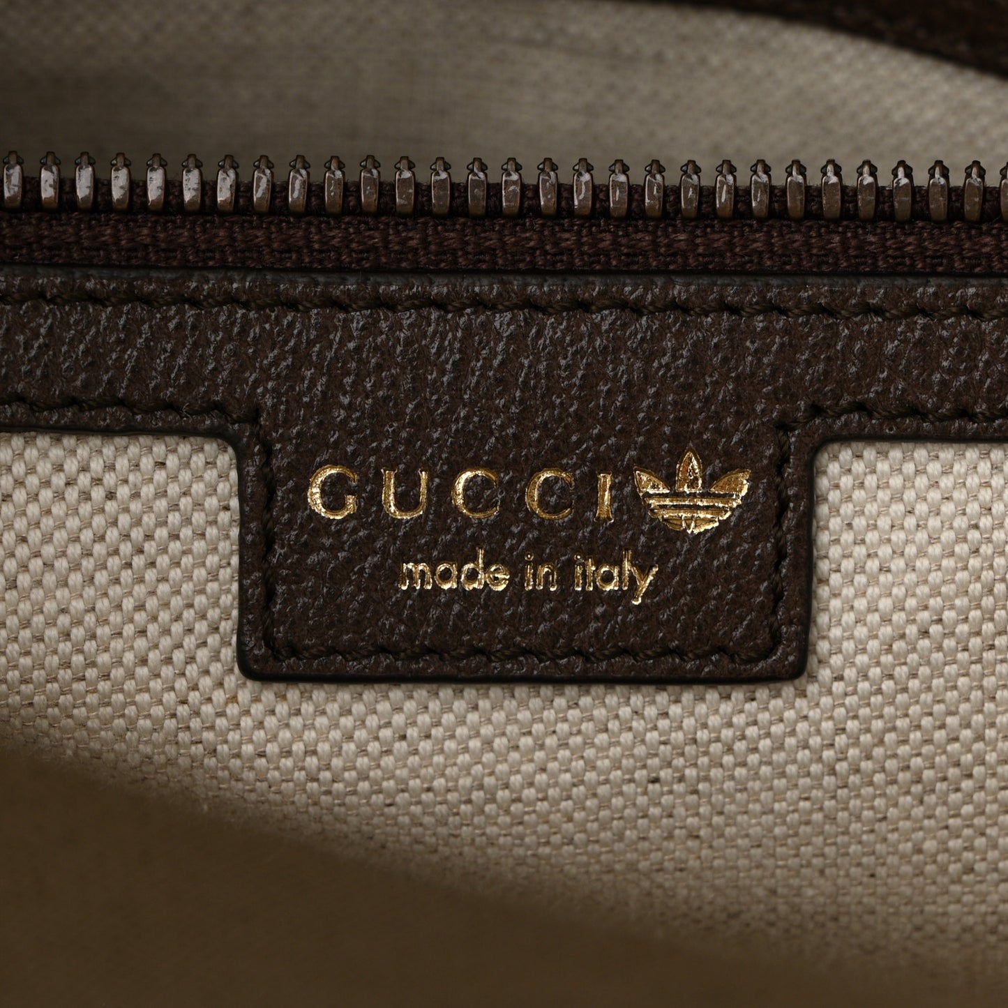 X ADIDAS Crystal Vintage Monogram Textured Dollar Calfskin Web Trefoil Logo Medium Messenger Bag Mid Natural Nut Off White New Acero