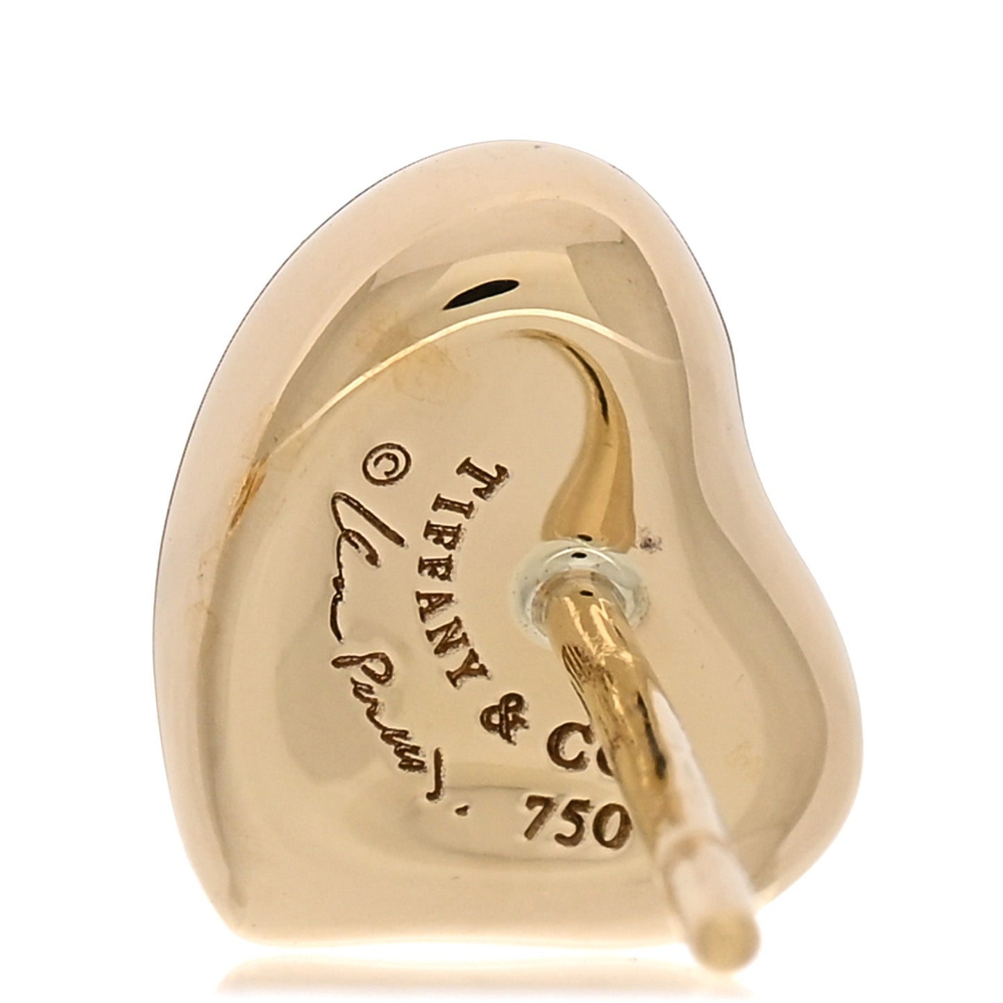 18K Yellow Gold 10mm Elsa Peretti Full Heart Earrings