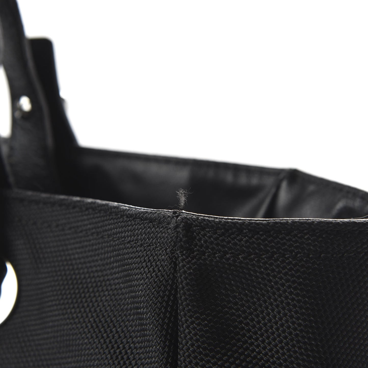 Coated Canvas Quilted Large Paris Biarritz Tote Black
