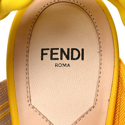Fendi X SARAH COLEMAN Mesh FF Vertigo Embroidered Slingback Mid-Heel Pumps 39.5 Giallo Limone 7 of 9