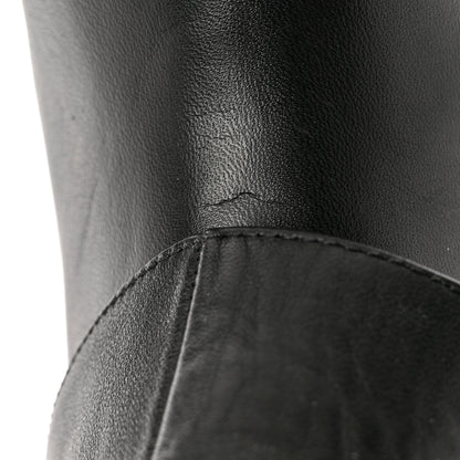 Chanel Calfskin Ascot Knee High CC Boots 36 Black 9 of 9