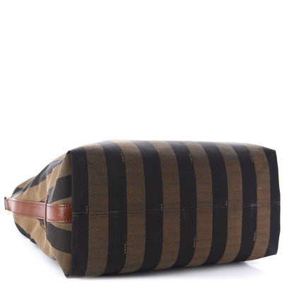 Fendi Pequin Cuoio Vegetale Large Hobo Tobacco Black Cuoio 4 of 15